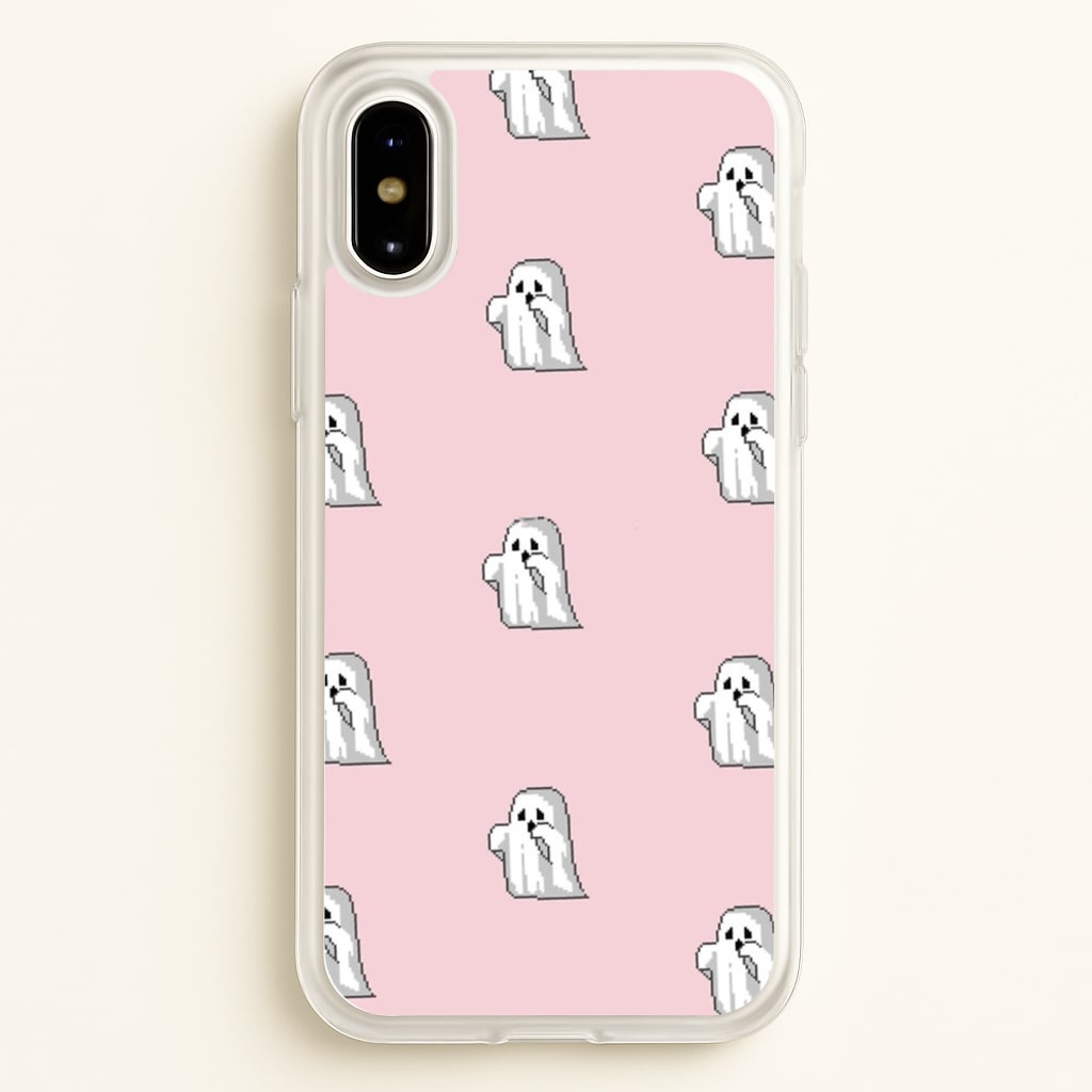 Pastel Pixel Ghost Halloween - Phone Case for iPhone X / XS