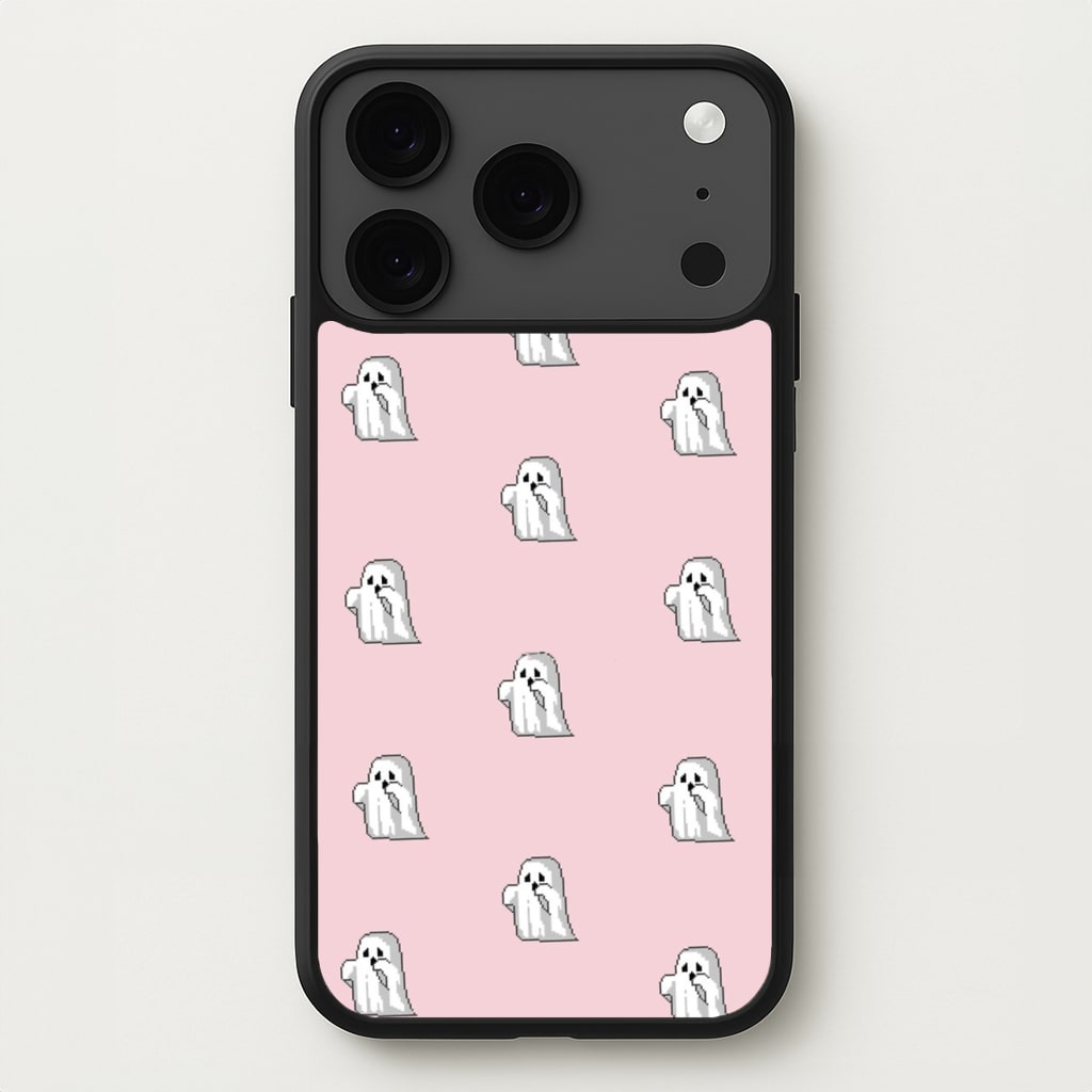 Pastel Pixel Ghost Halloween Phone Case for iPhone 17 Pro Max