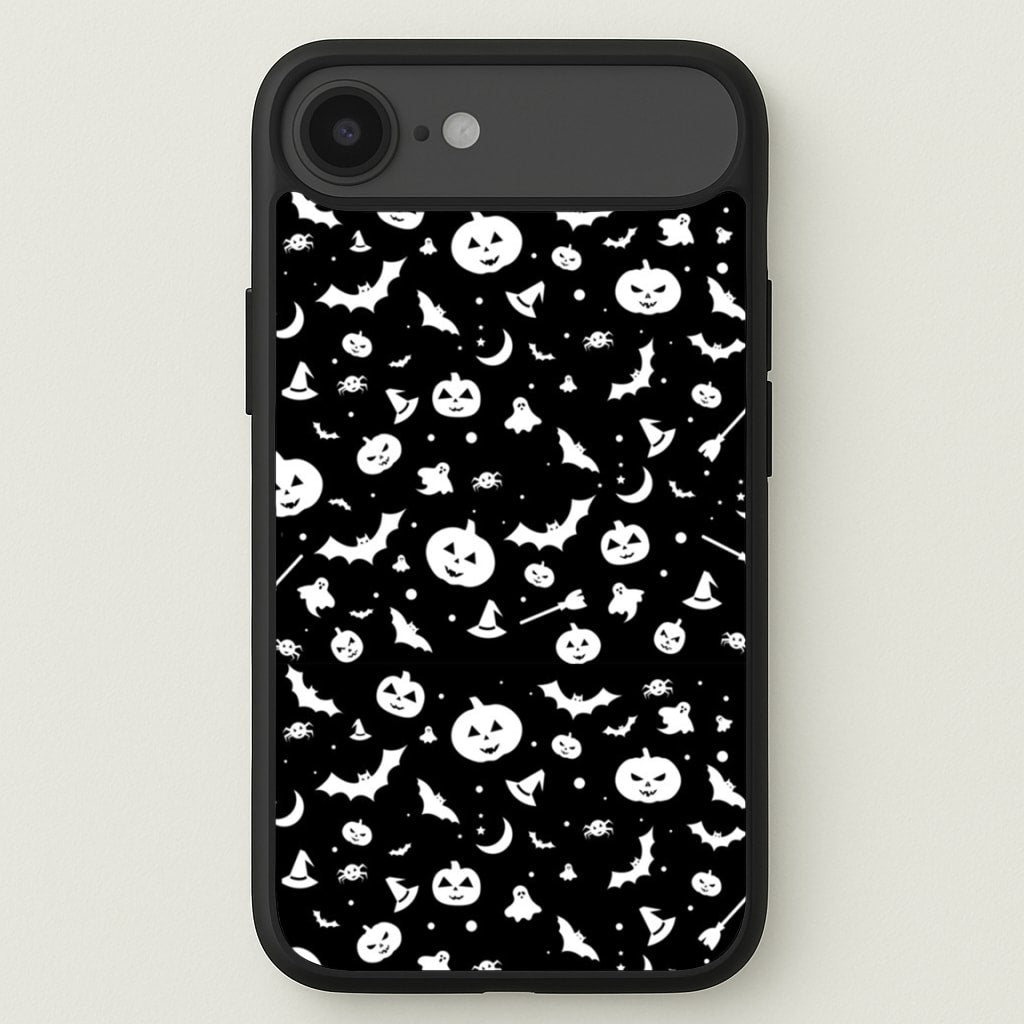 Black and White Halloween Pattern Phone Case for iPhone 17 Air