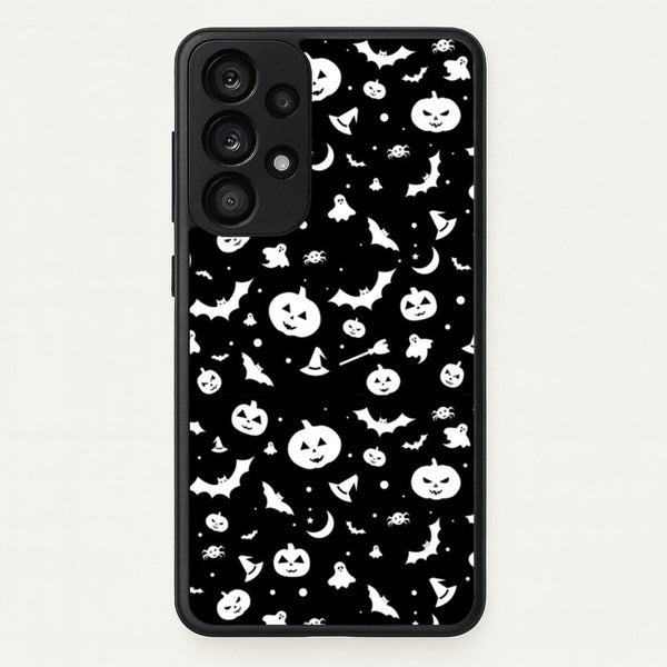 Black and White Halloween Pattern - Phone Case for Galaxy A33