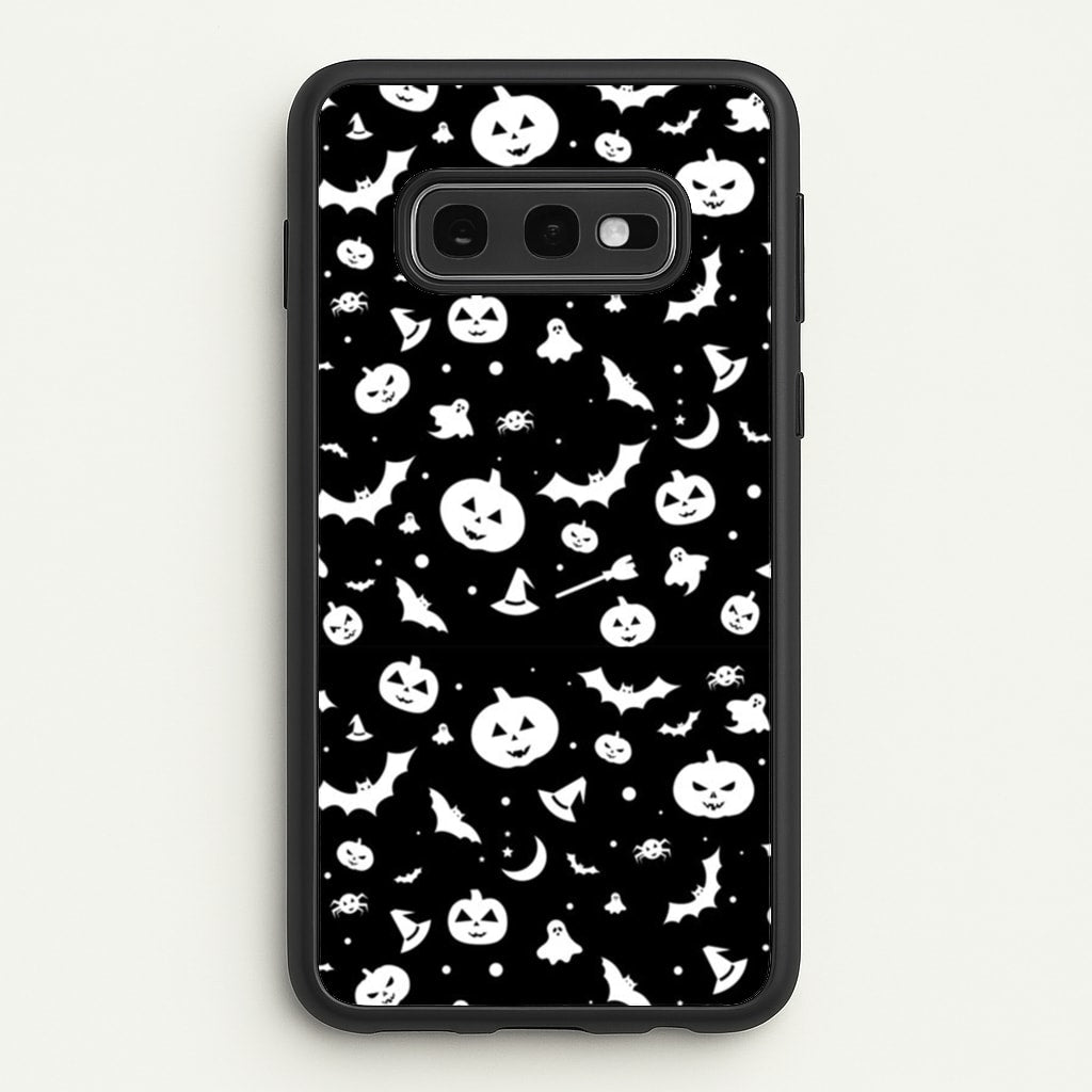 Black and White Halloween Pattern - Phone Case for Galaxy S10e