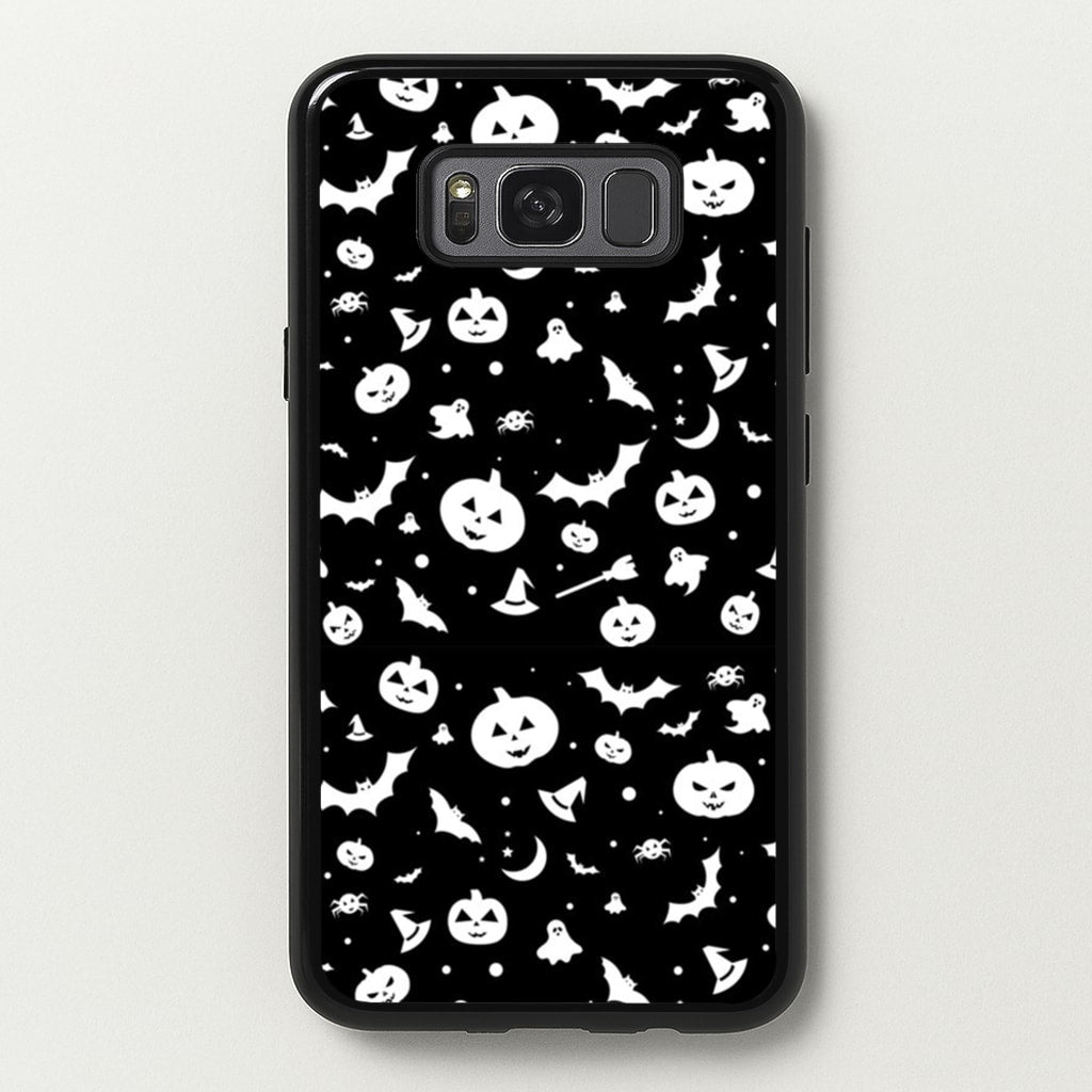 Black and White Halloween Pattern - Phone Case for Galaxy S8 Plus