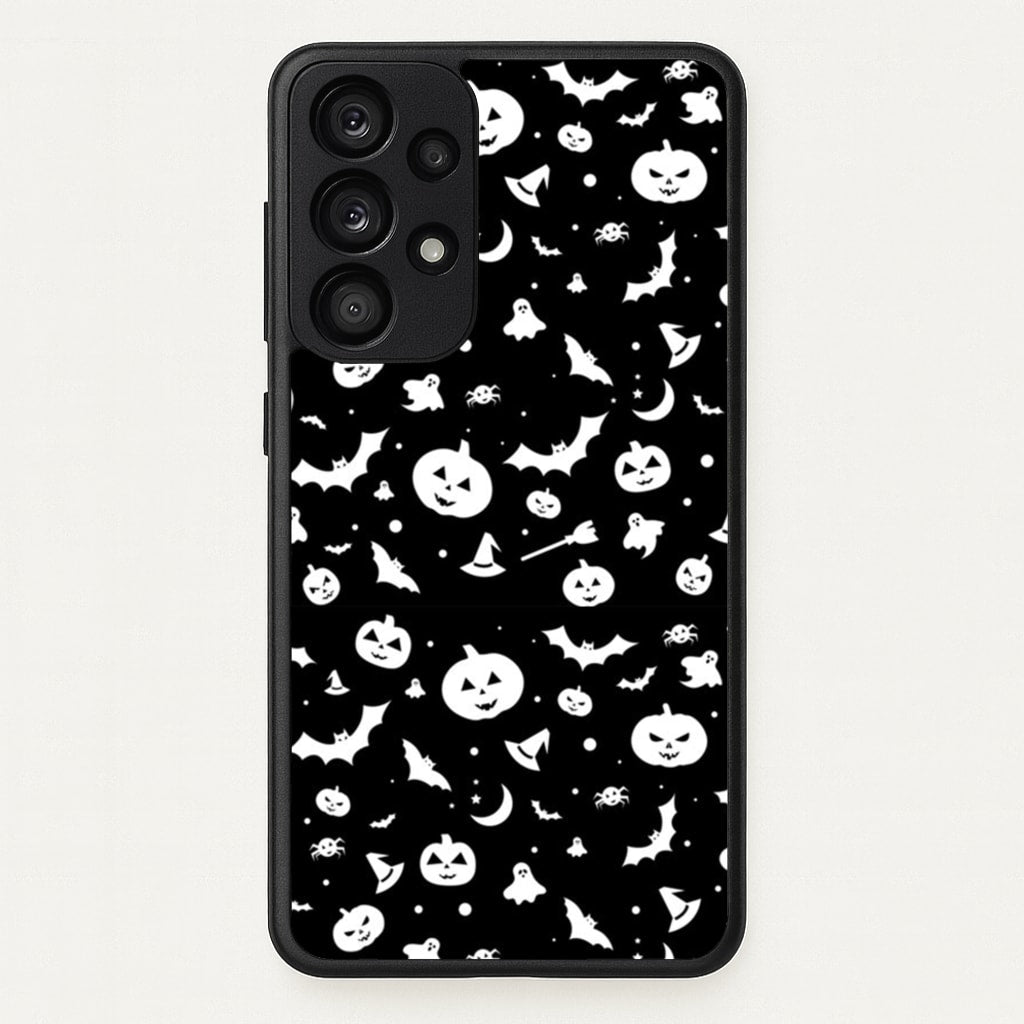 Black and White Halloween Pattern - Phone Case for Galaxy A53