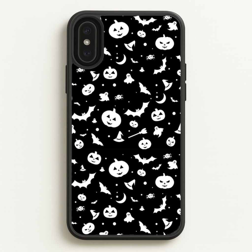 Black and White Halloween Pattern - Phone Case for iPhone XS Max