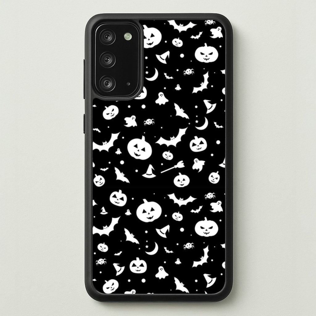 Black and White Halloween Pattern - Phone Case for Galaxy Note 20
