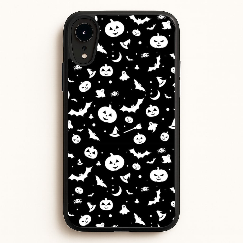 Black and White Halloween Pattern - Phone Case for iPhone XR