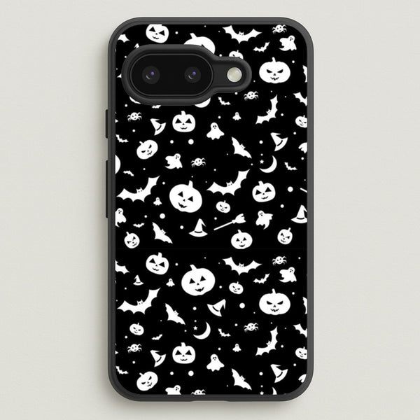 Black and White Halloween Pattern - Phone Case for Google Pixel 9a