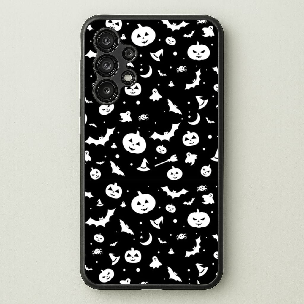 Black and White Halloween Pattern - Phone Case for Galaxy A13