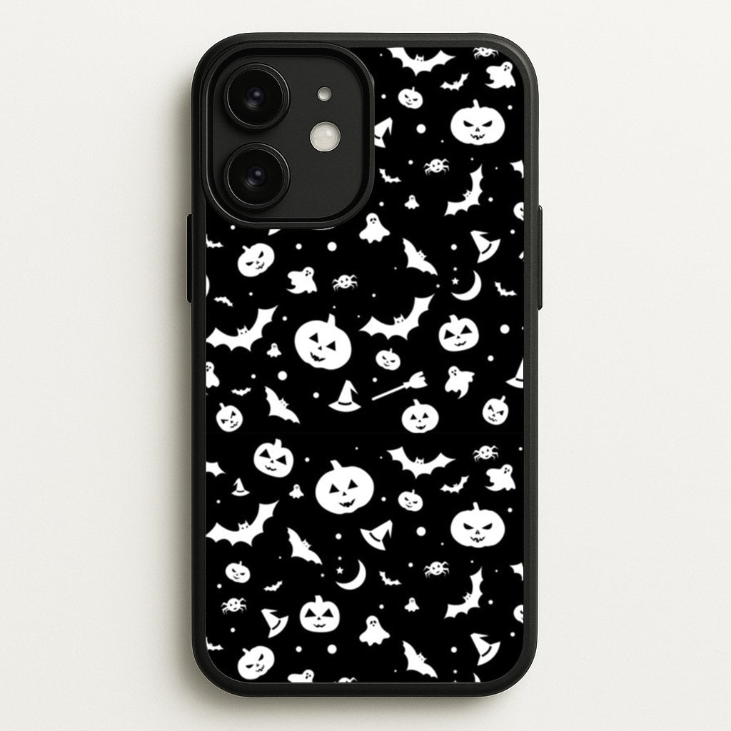 Black and White Halloween Pattern - Phone Case for iPhone 11