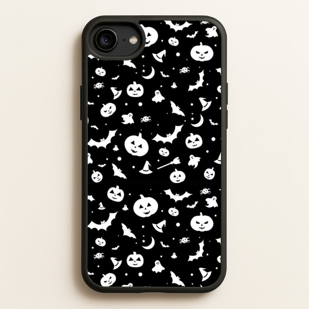 Black and White Halloween Pattern - Phone Case for iPhone 6 / 7 / 8 / SE