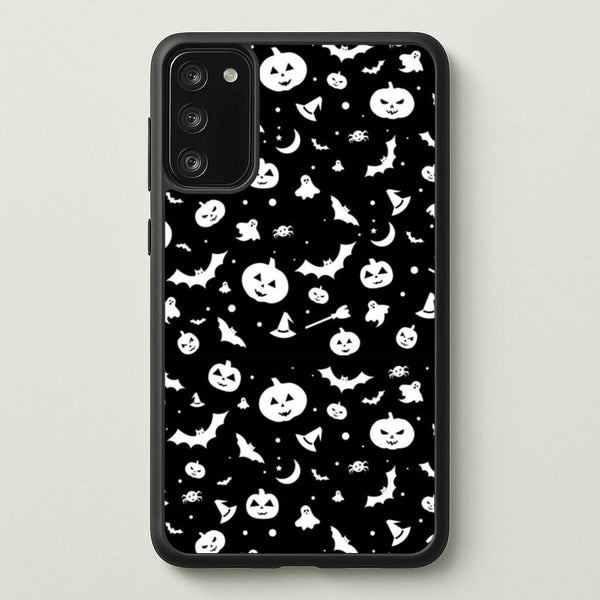 Black and White Halloween Pattern - Phone Case for Galaxy S20FE