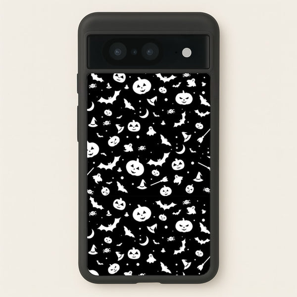 Black and White Halloween Pattern - Phone Case for Google Pixel 8