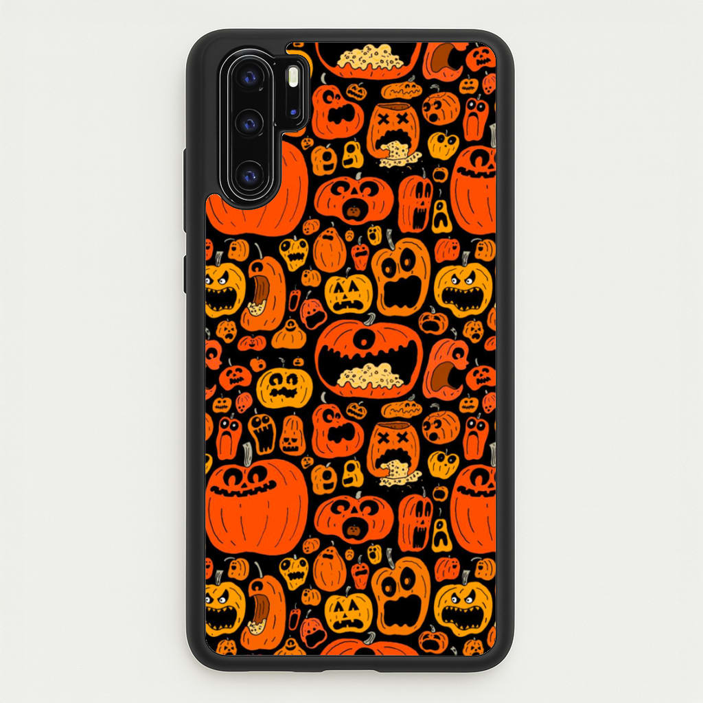 Scary Pumpkin Halloween Pattern - Phone Case for Huawei P30 Pro