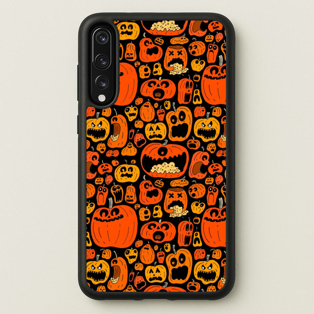 Scary Pumpkin Halloween Pattern - Phone Case for Huawei P20 Pro