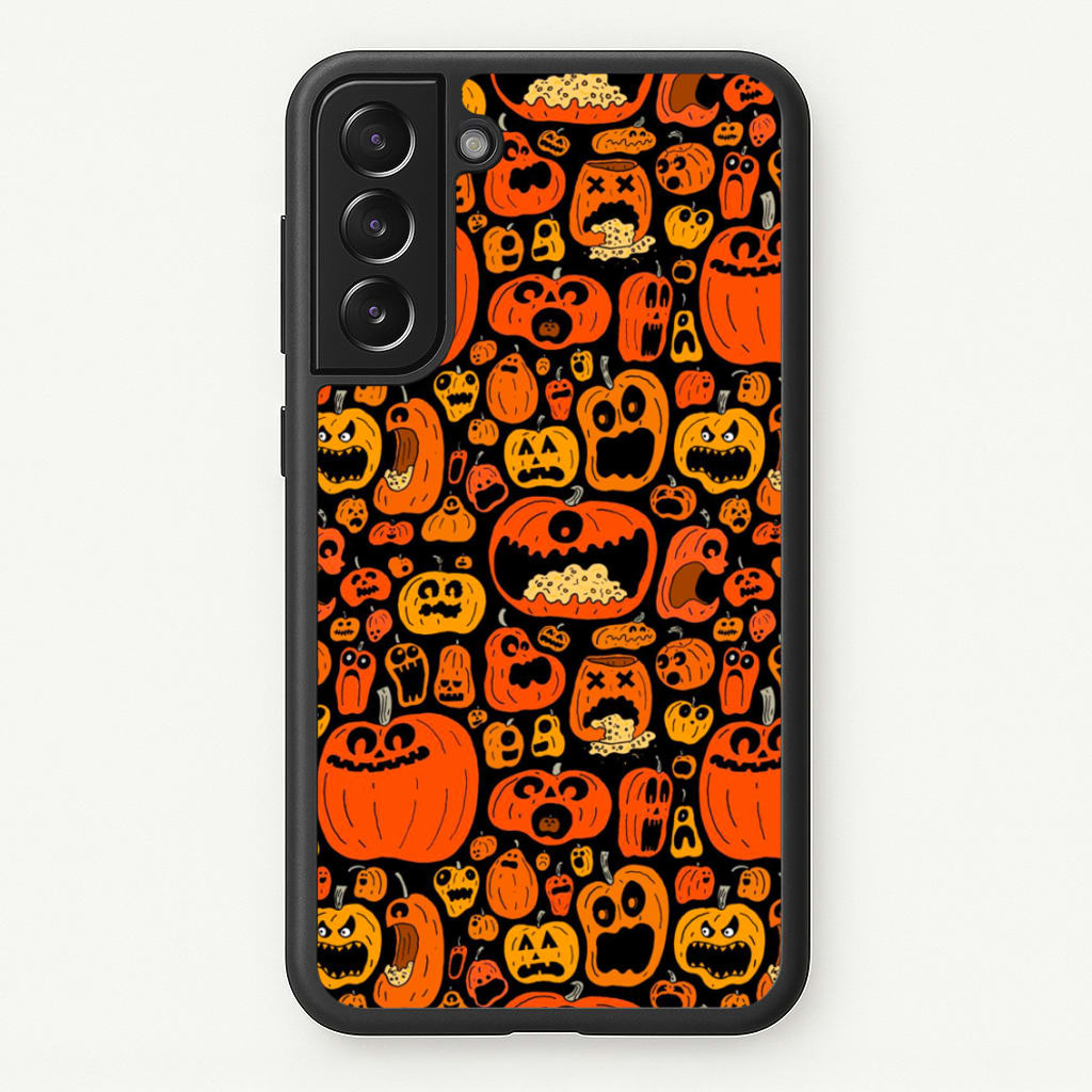 Scary Pumpkin Halloween Pattern - Phone Case for Galaxy S21