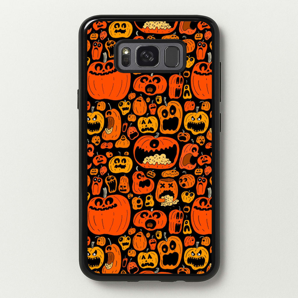 Scary Pumpkin Halloween Pattern - Phone Case for Galaxy S8
