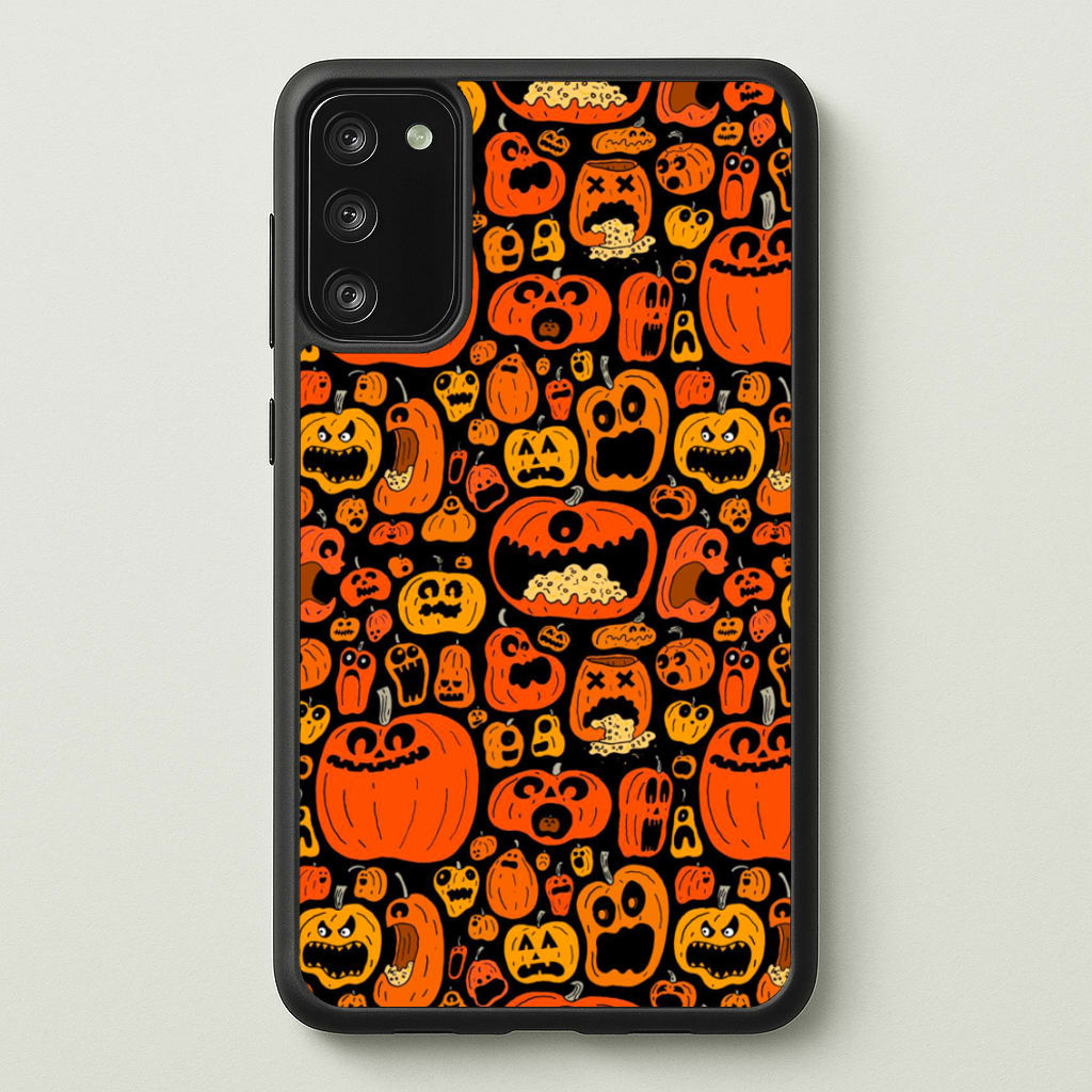 Scary Pumpkin Halloween Pattern - Phone Case for Galaxy S20FE