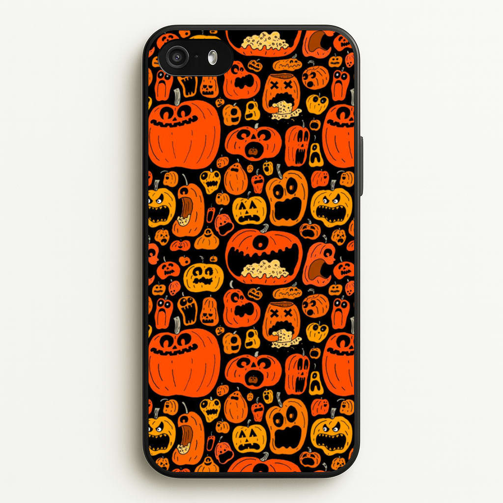 Scary Pumpkin Halloween Pattern - Phone Case for iPhone 5 / 5s / SE 2016