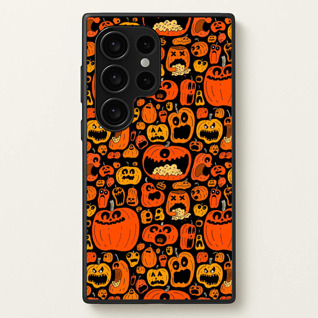 Scary Pumpkin Halloween Pattern - Phone Case for Galaxy S24 Ultra