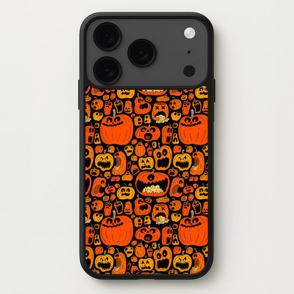 Scary Pumpkin Halloween Pattern Phone Case for iPhone 17 Pro Max