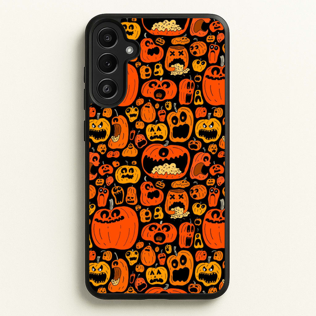 Scary Pumpkin Halloween Pattern - Phone Case for Galaxy A34