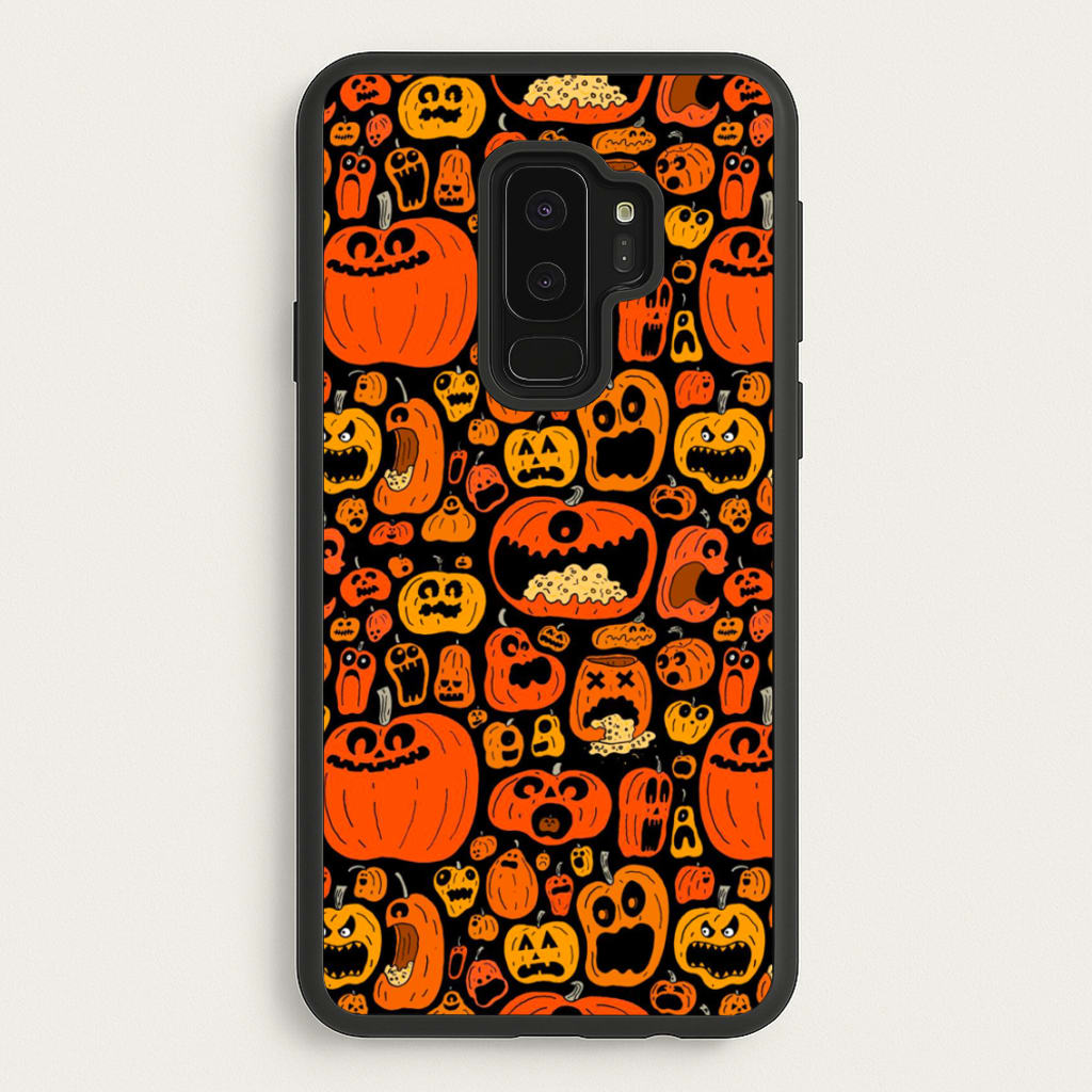 Scary Pumpkin Halloween Pattern - Phone Case for Galaxy S9 Plus