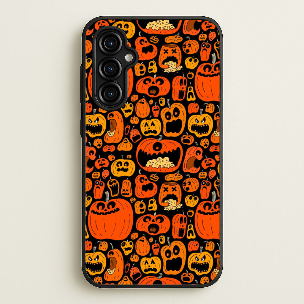 Scary Pumpkin Halloween Pattern - Phone Case for Galaxy A54