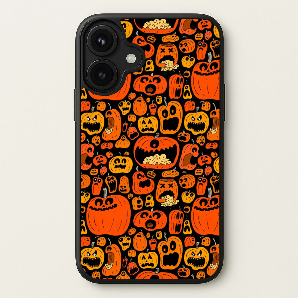 Scary Pumpkin Halloween Pattern Phone Case for iPhone 17