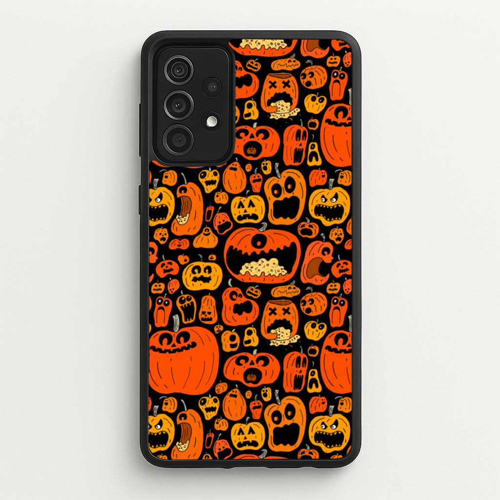 Scary Pumpkin Halloween Pattern - Phone Case for Galaxy A52 / A52s