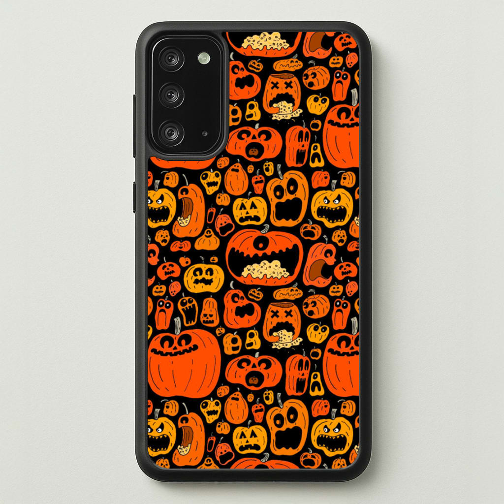 Scary Pumpkin Halloween Pattern - Phone Case for Galaxy Note 20