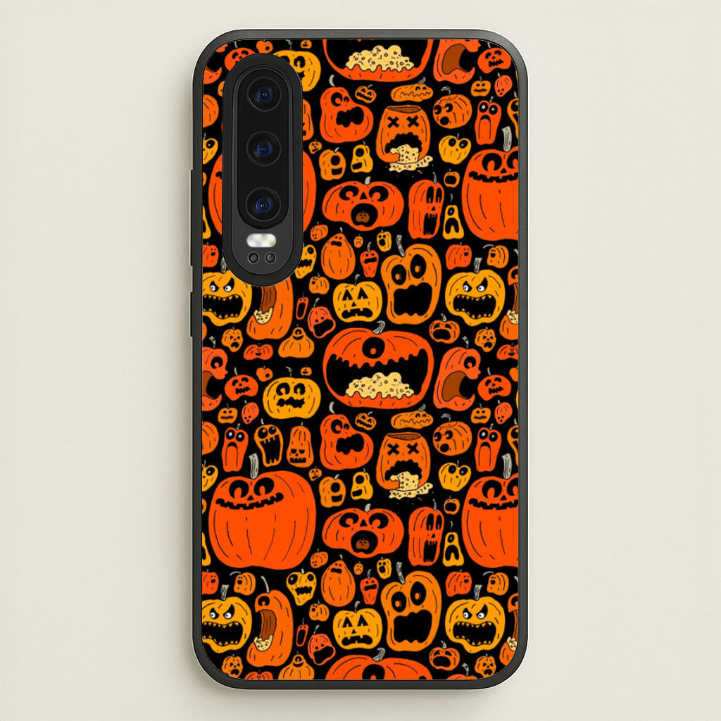 Scary Pumpkin Halloween Pattern - Phone Case for Huawei P30