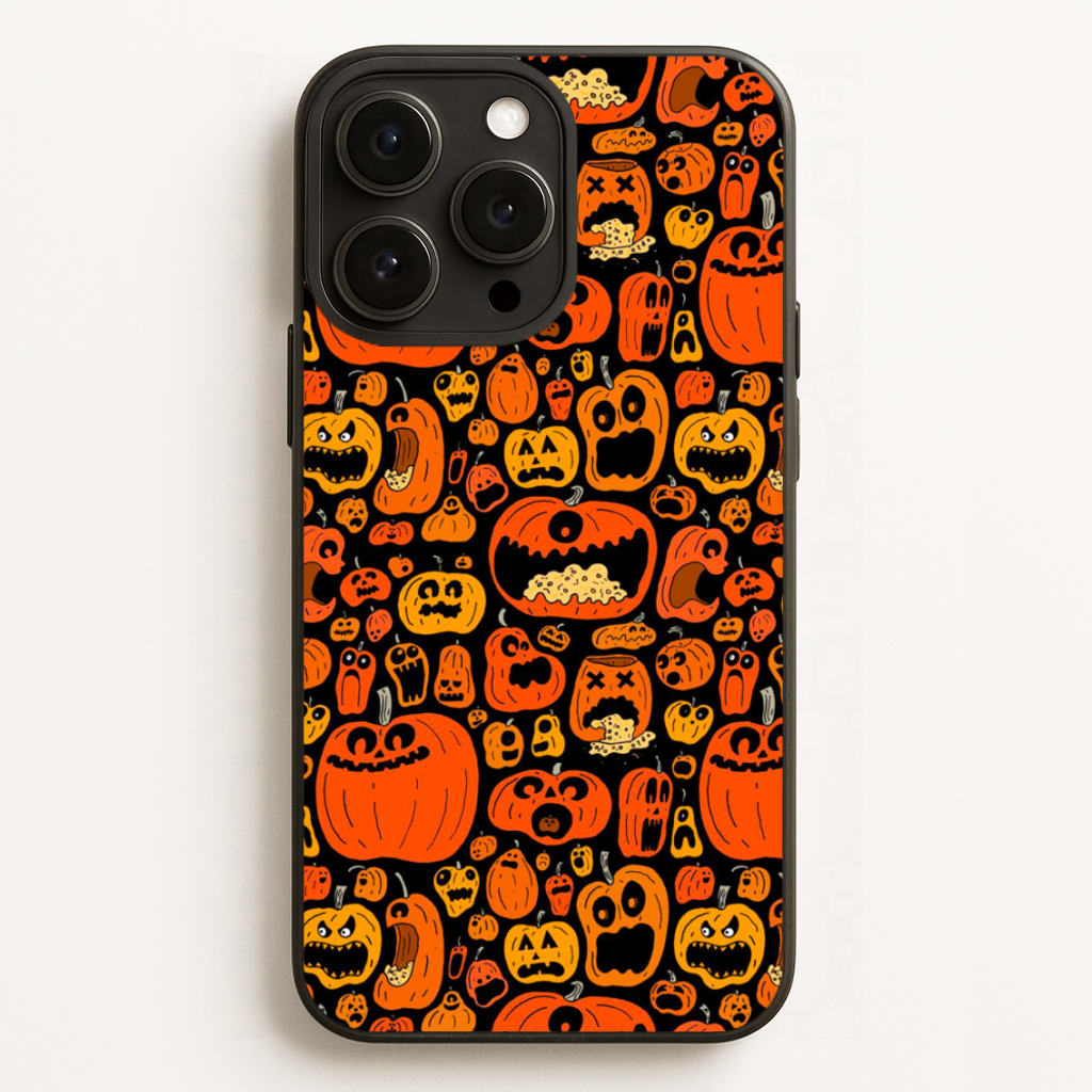 Scary Pumpkin Halloween Pattern - Phone Case for iPhone 12 Pro Max