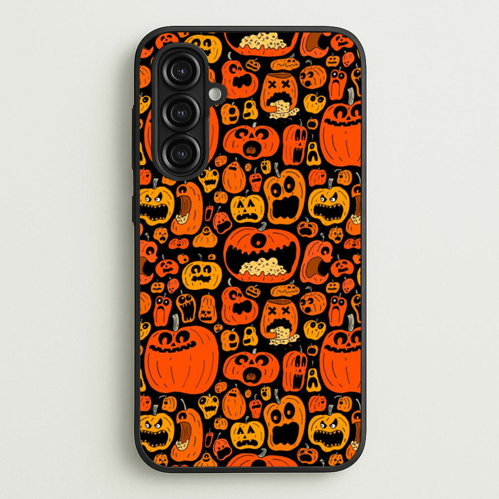 Scary Pumpkin Halloween Pattern - Phone Case for Galaxy A16