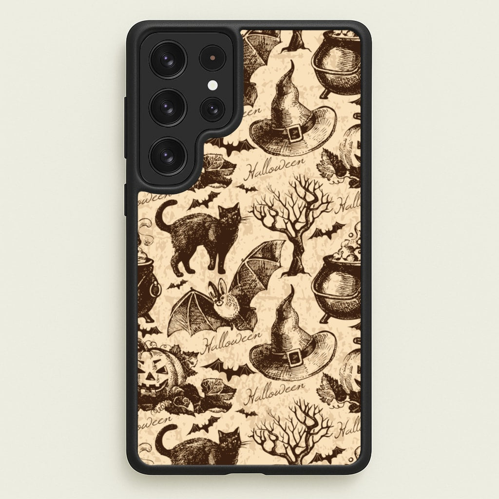 Vintage Halloween Pattern - Phone Case for Galaxy S22 Ultra