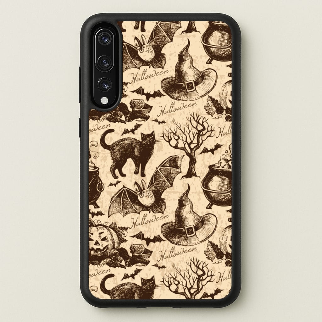 Vintage Halloween Pattern - Phone Case for Huawei P20 Pro