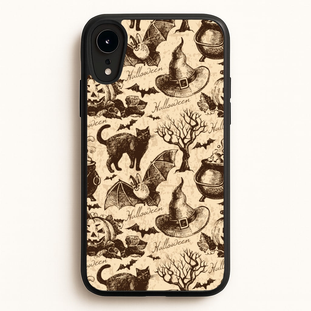 Vintage Halloween Pattern - Phone Case for iPhone XR