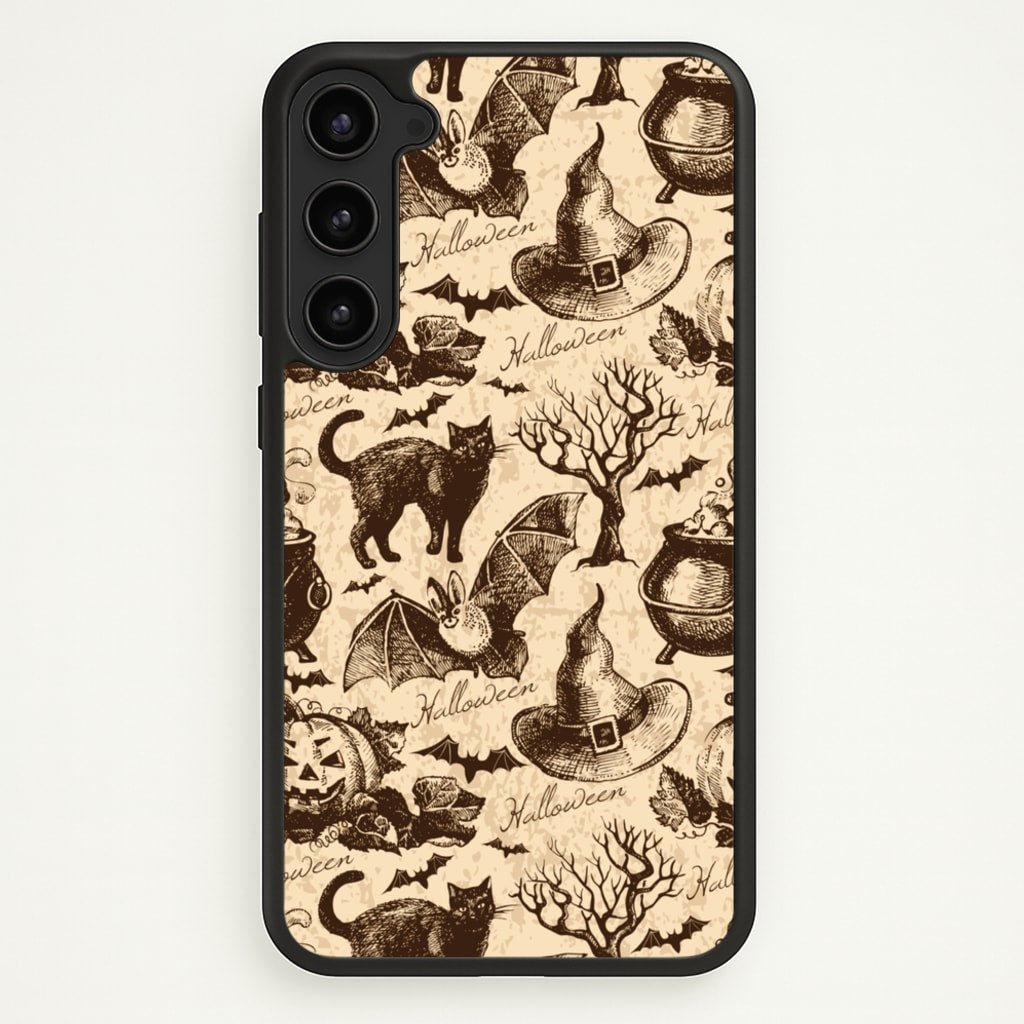 Vintage Halloween Pattern - Phone Case for Galaxy S23 Plus