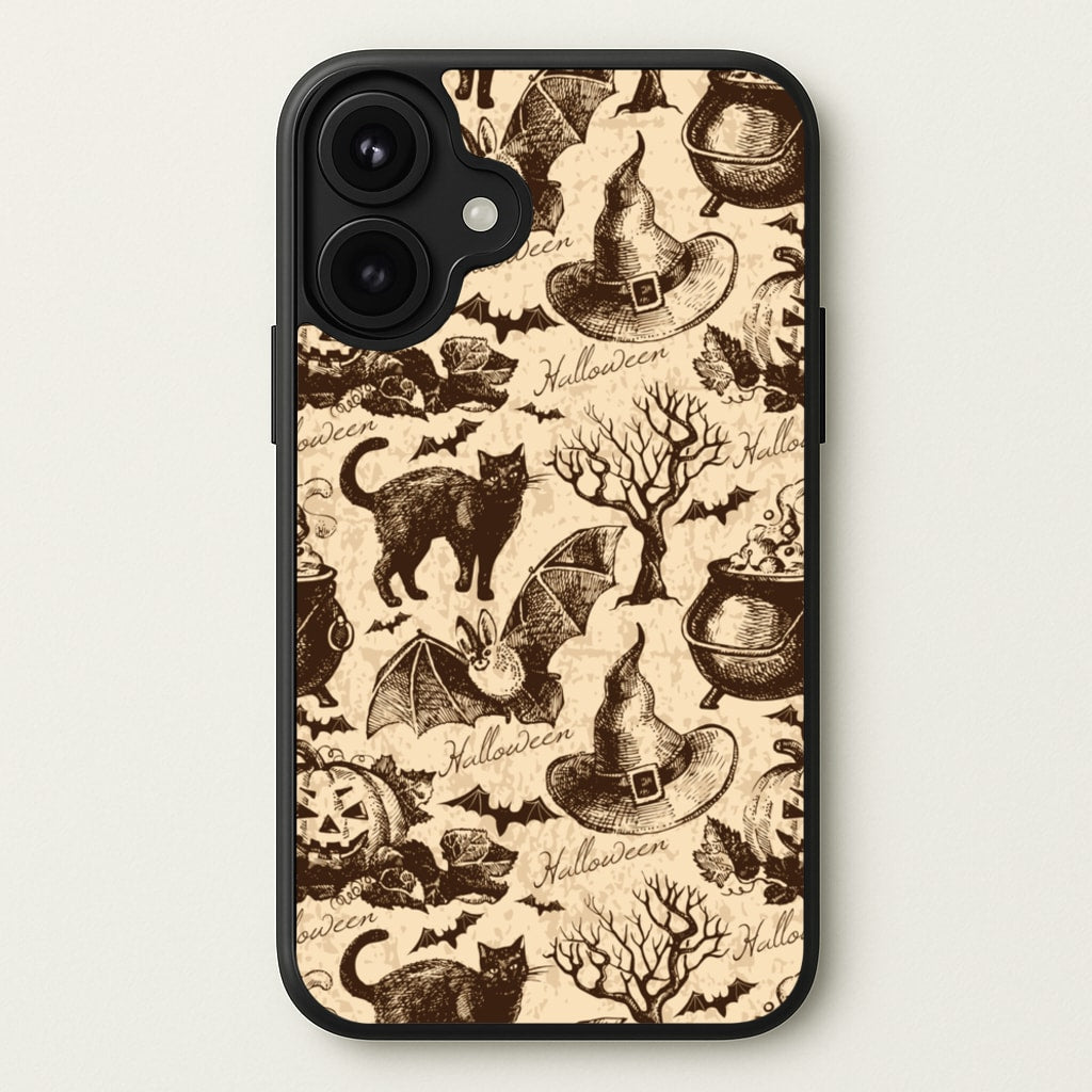 Vintage Halloween Pattern Phone Case for iPhone 17