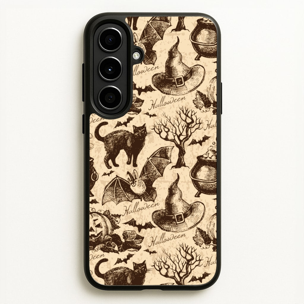 Vintage Halloween Pattern - Phone Case for Galaxy A56