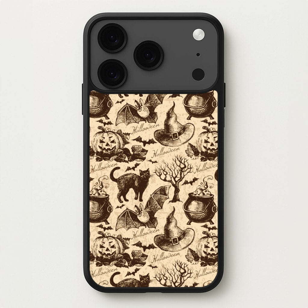 Vintage Halloween Pattern Phone Case for iPhone 17 Pro