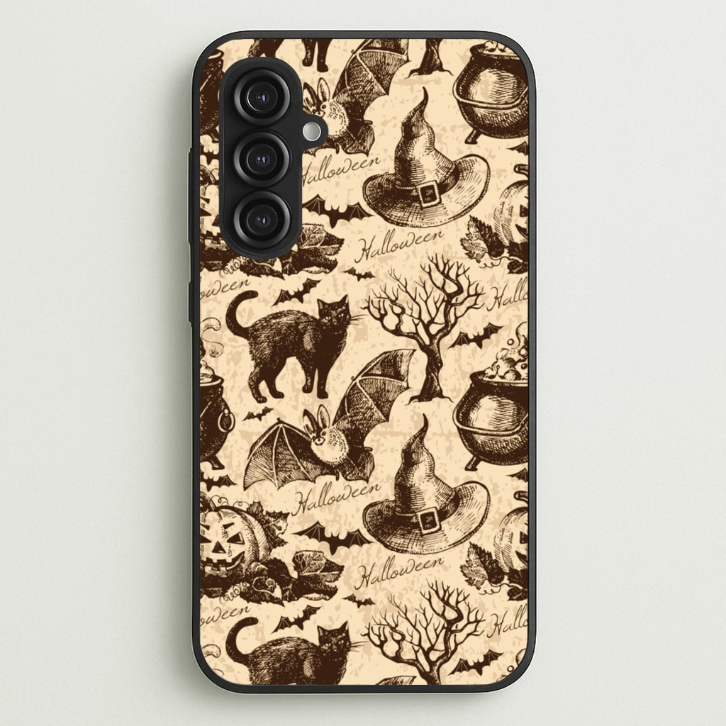 Vintage Halloween Pattern - Phone Case for Galaxy S23FE
