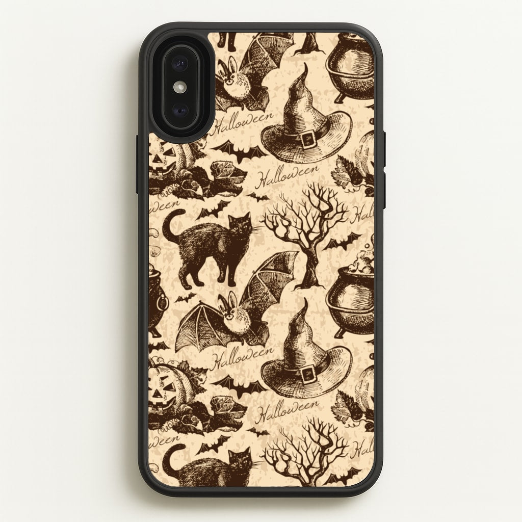 Vintage Halloween Pattern - Phone Case for iPhone XS Max