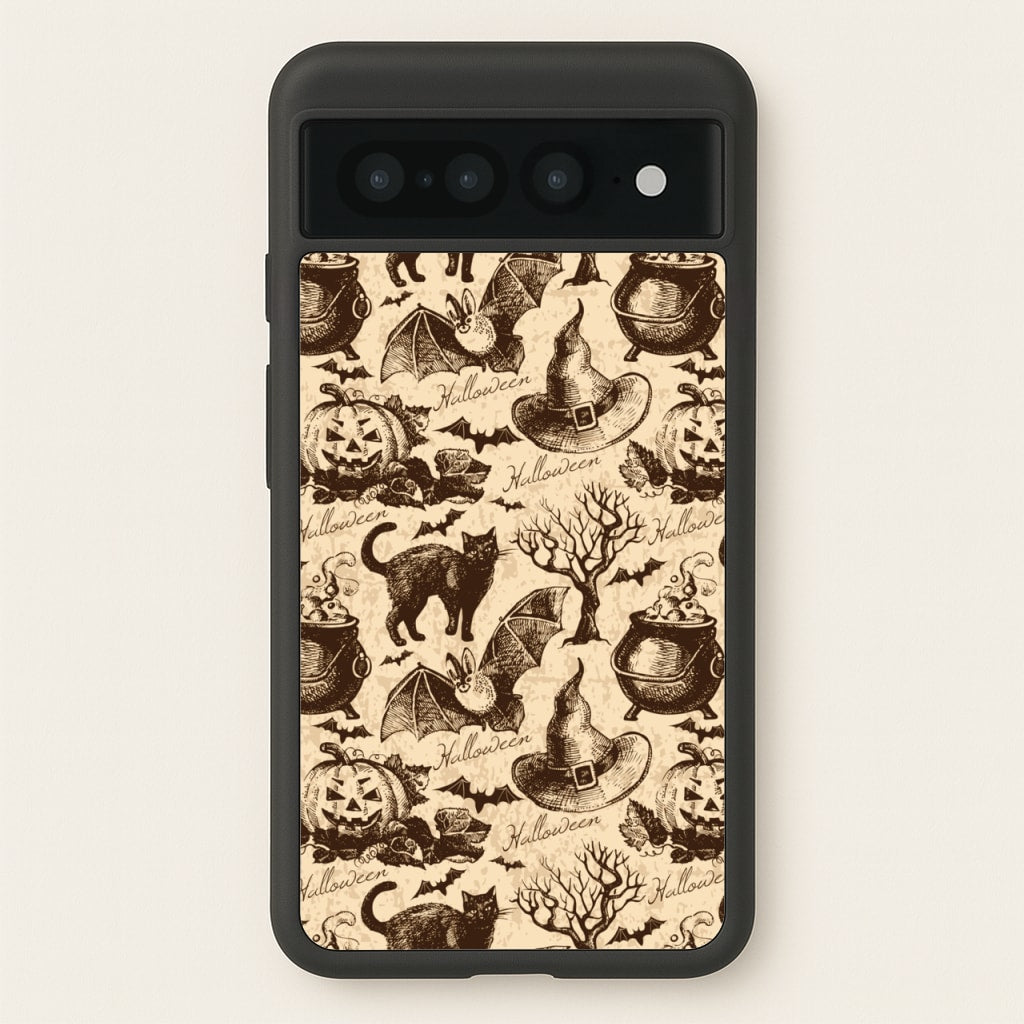 Vintage Halloween Pattern - Phone Case for Google Pixel 7 Pro