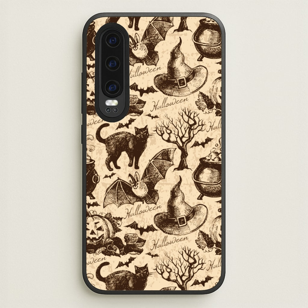 Vintage Halloween Pattern - Phone Case for Huawei P30