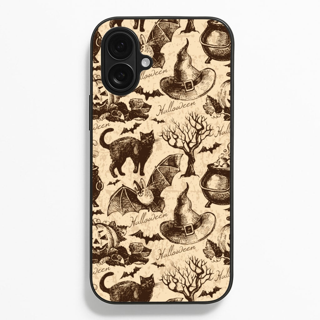 Vintage Halloween Pattern - Phone Case for iPhone 16 Plus