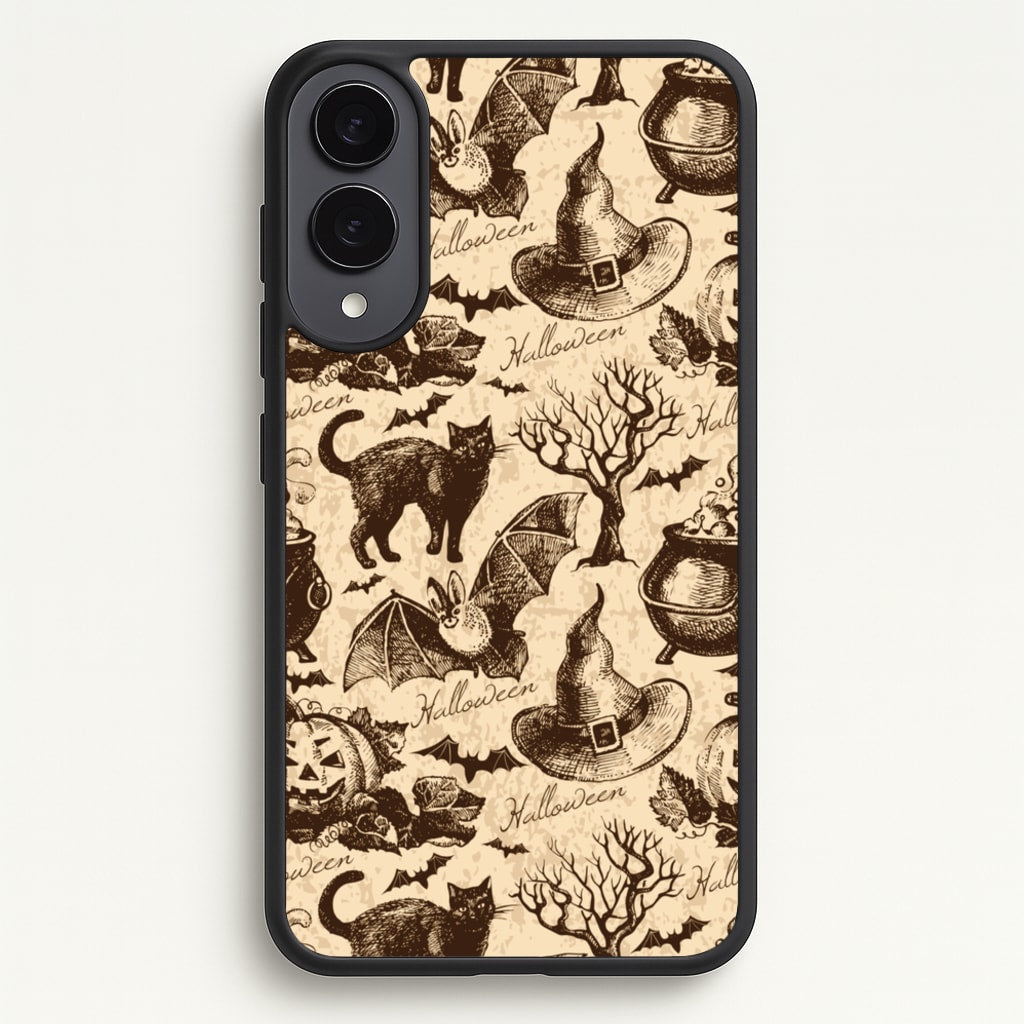 Vintage Halloween Pattern - Phone Case for Galaxy S25 Edge