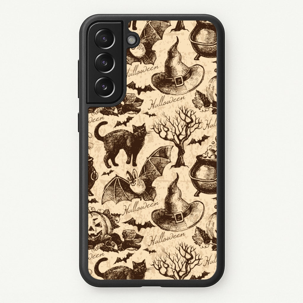 Vintage Halloween Pattern - Phone Case for Galaxy S21