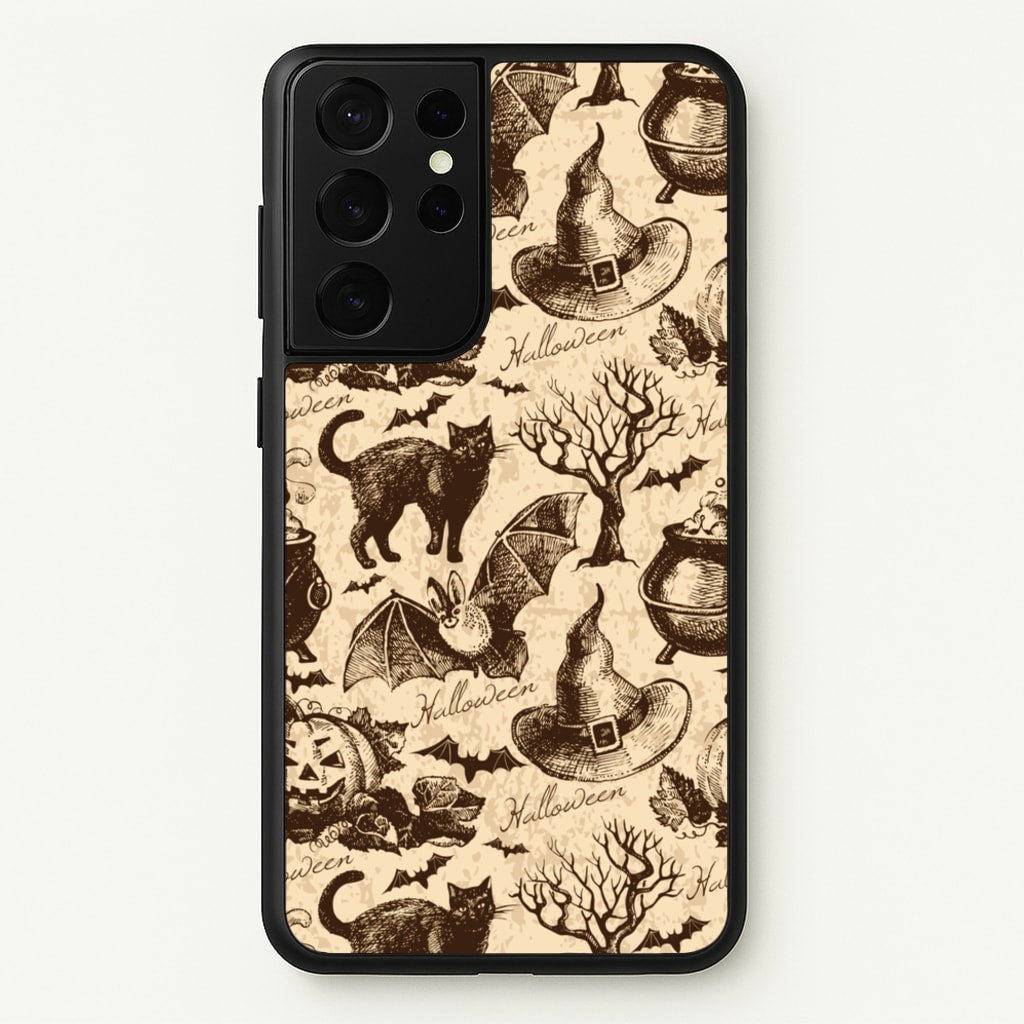 Vintage Halloween Pattern - Phone Case for Galaxy S21 Ultra
