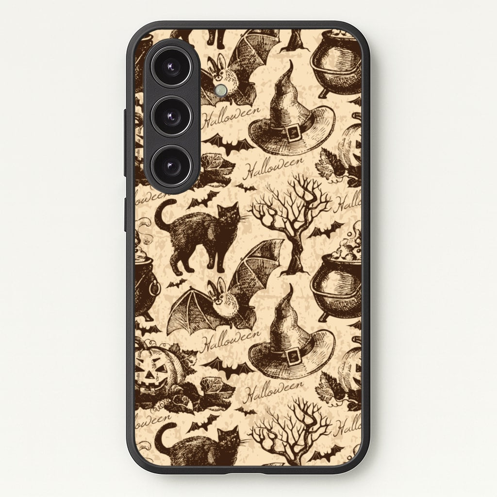 Vintage Halloween Pattern - Phone Case for Galaxy S25
