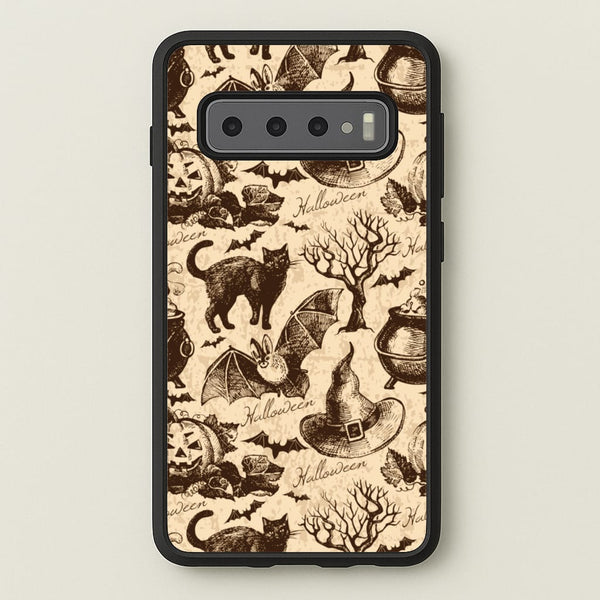 Vintage Halloween Pattern - Phone Case for Galaxy S10 Plus